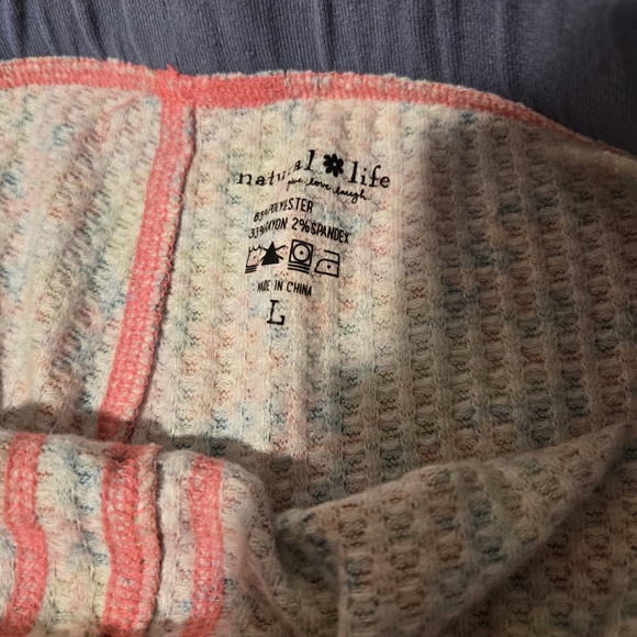 NATURAL LIFE High Waisted Waffle Floral Print Boy Shorts - Picture 4 of 4